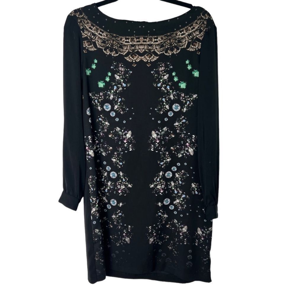 Zara long Sleeve Jewel Print party dress